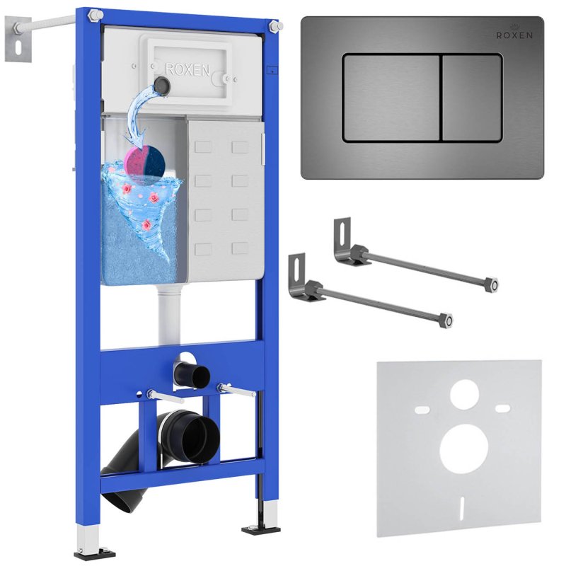 Инсталляция для подвесного унитаза 4 в 1 Roxen StounFix Dual Fresh 859290 с аромадозатором